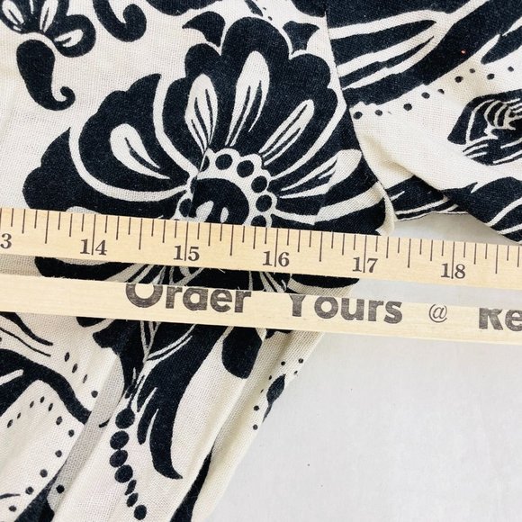 Who What Wear Women's Top Small Linen Half Sleeve Peplum Shirt Floral Print New - Picture 8 of 11